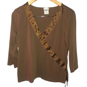 Old Navy brown 3/4 sleeve blouse